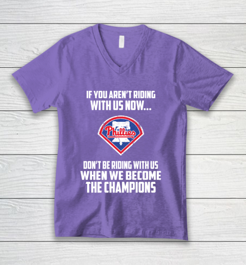 MLB Philadelphia Phillies Baseball We Become The Champions V-Neck T-Shirt 8