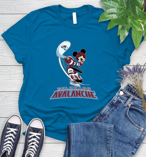 NHL Hockey Colorado Avalanche Cheerful Mickey Mouse Shirt Women's T-Shirt 8