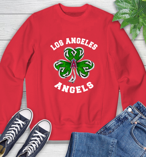 MLB Los Angeles Angels Three Leaf Clover St Patrick's Day Baseball Sports Sweatshirt 10