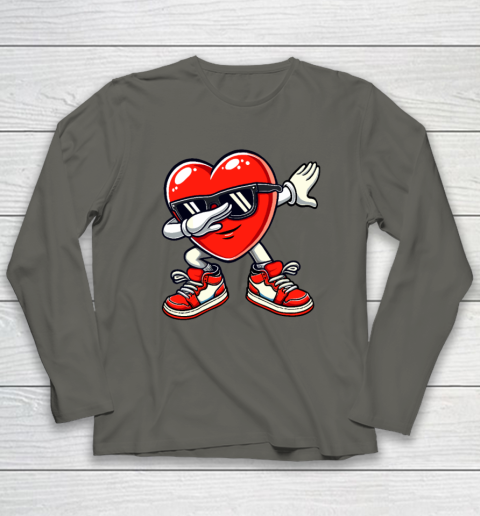 Dabbing Heart Funny Gifts Valentines Day Long Sleeve T-Shirt 4