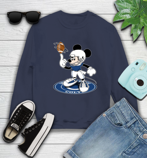 NFL Football Indianapolis Colts Cheerful Mickey Disney Shirt Sweatshirt 3
