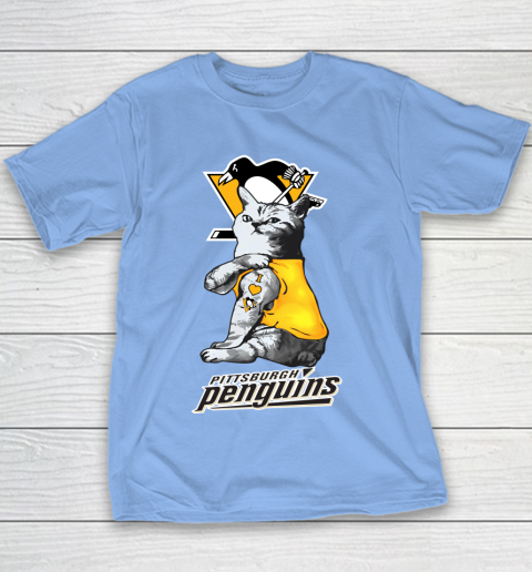 NHL My Cat Loves Pittsburgh Penguins Hockey Youth T-Shirt 8