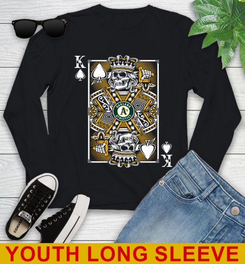 Oakland Athletics MLB Baseball The King Of Spades Death Cards Shirt Youth Long Sleeve
