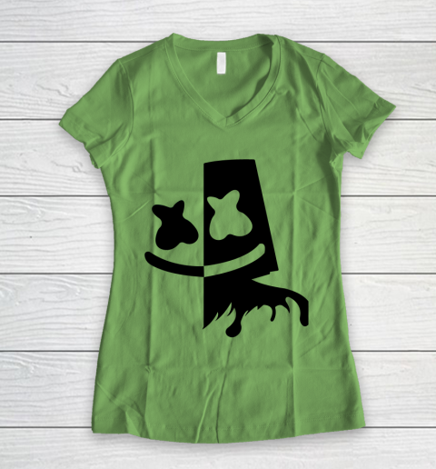 Fortnite Tshirt Marshmello Black And White Women's V-Neck T-Shirt 5