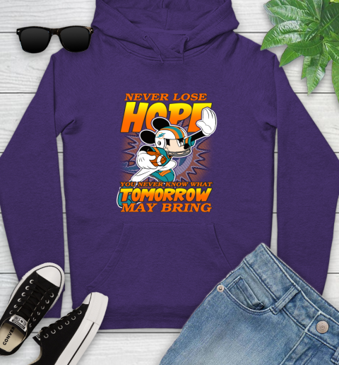 Miami Dolphins NFL Football Mickey Disney Never Lose Hope Youth Hoodie 5
