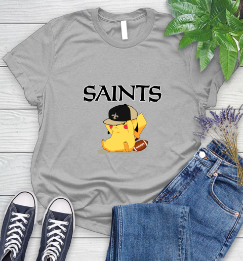 NFL Pikachu Football Sports New Orleans Saints Women's T-Shirt 5