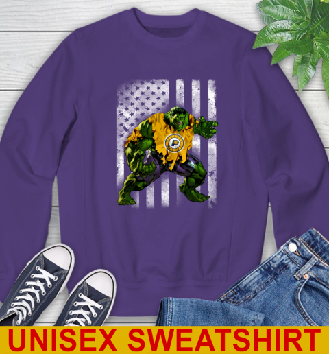 Indiana Pacers Hulk Marvel Avengers NBA Basketball American Flag Sweatshirt 4