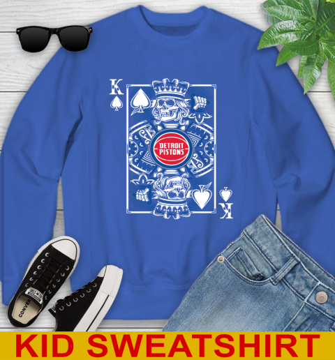 Detroit Pistons NBA Basketball The King Of Spades Death Cards Shirt Youth Sweatshirt 6