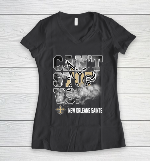 NFL New Orleans Saints Can't Stop Vs Women's V-Neck T-Shirt 6