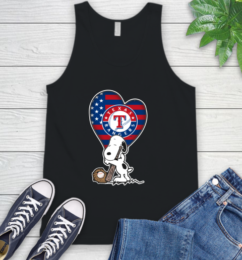 Texas Rangers MLB Baseball The Peanuts Movie Adorable Snoopy Tank Top 2