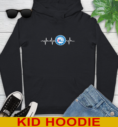 Philadelphia 76ers NBA Basketball Heart Beat Shirt Youth Hoodie