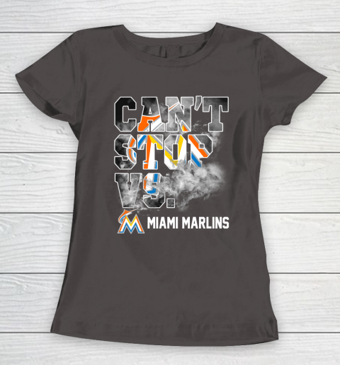 MLB Miami Marlins Baseball Can't Stop Vs Marlins Women's T-Shirt 7