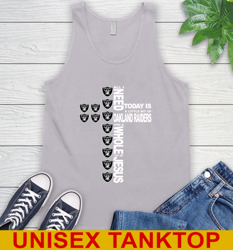 NFL All I Need Today Is A Little Bit Of Oakland Raiders Cross Shirt Tank Top 3