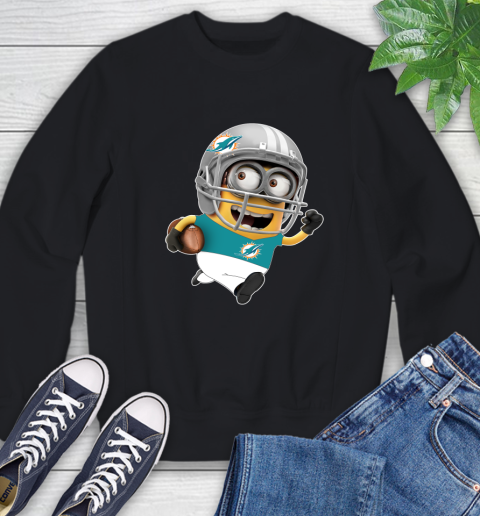 NFL Miami Dolphins Minions Disney Football Sports Sweatshirt 2