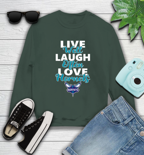 NBA Basketball Charlotte Hornets Live Well Laugh Often Love Shirt Sweatshirt 12