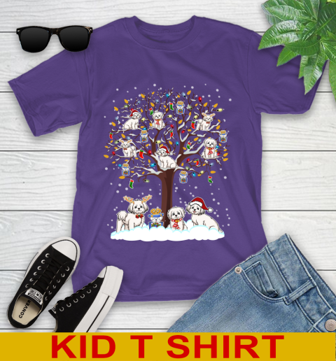 Maltese dog pet lover light christmas tree shirt 99