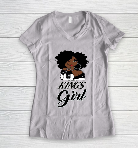 Los Angeles Kings Girl NHL Women's V-Neck T-Shirt 2
