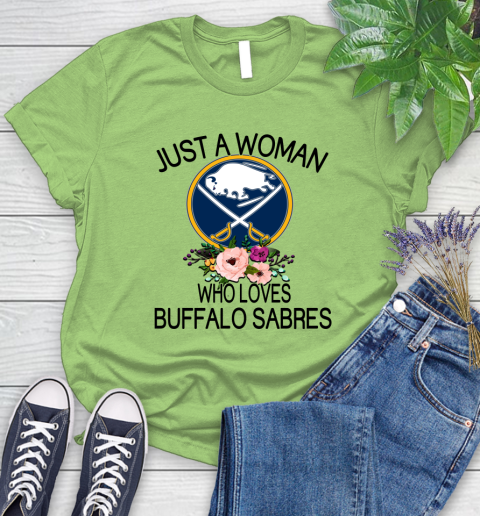 NHL Just A Woman Who Loves Buffalo Sabres Hockey Sports Women's T-Shirt 7