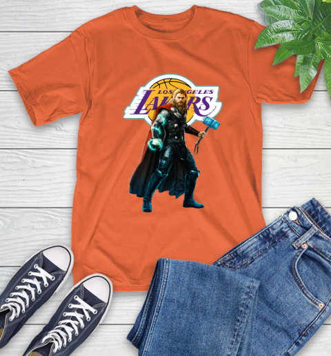 NBA Thor Avengers Endgame Basketball Los Angeles Lakers T-Shirt 5