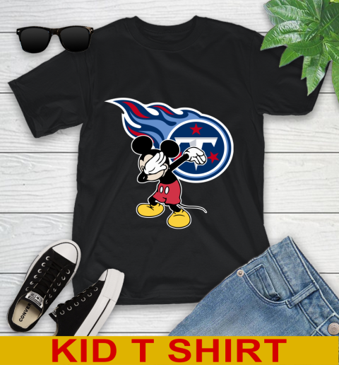 Tennessee Titans NFL Football Dabbing Mickey Disney Sports Youth T-Shirt 2