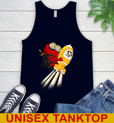 NHL Hockey Pittsburgh Penguins Deadpool Minion Marvel Shirt Tank Top 2