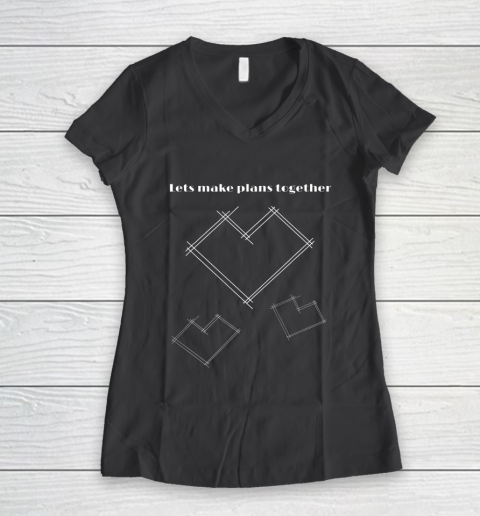 Valentine Architect T Shirt Heart Architecture Student Women's V-Neck  T-Shirt