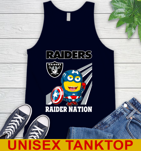 NFL Football Oakland Raiders Captain America Marvel Avengers Minion Shirt Tank Top 2