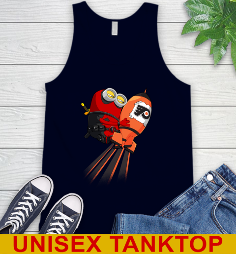 NHL Hockey Philadelphia Flyers Deadpool Minion Marvel Shirt Tank Top 2