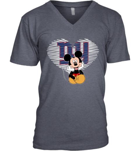 NFL New York Giants The Heart Mickey Mouse Disney Football T Shirt X35MwBML8Sw v neck unisex 8 95 151514 front heather navy
