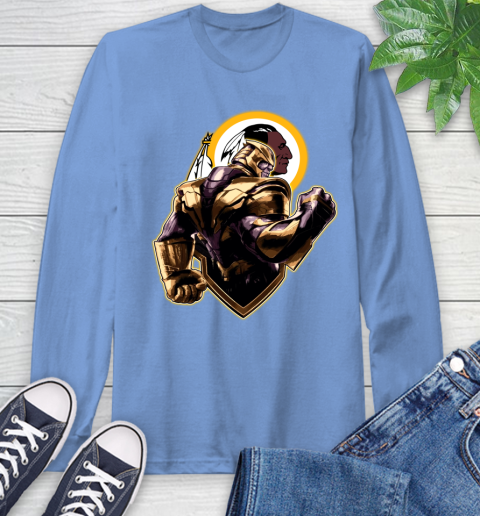 NFL Thanos Avengers Endgame Football Sports Washington Redskins Long Sleeve T-Shirt 11