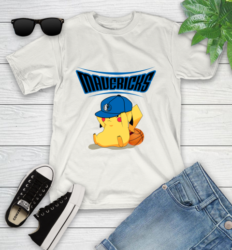 NBA Pikachu Basketball Sports Dallas Mavericks Youth T-Shirt