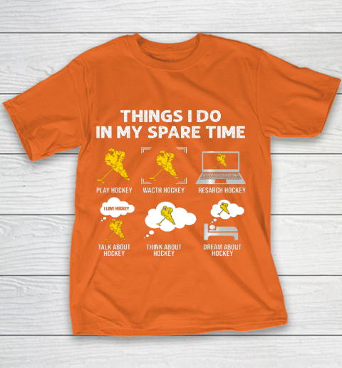 Things I Do In My Spare Time Hockey Ice Hockey Player Gift Youth T-Shirt 4