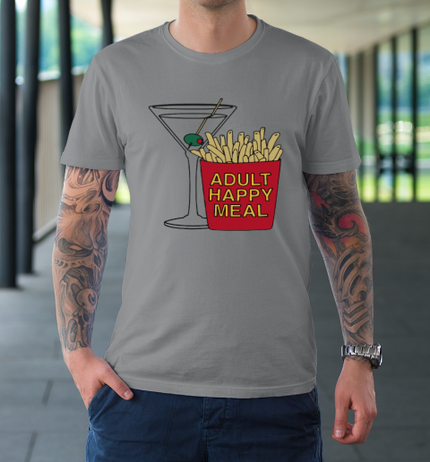 Adult Happy Meal Martini And Fries T-Shirt 3