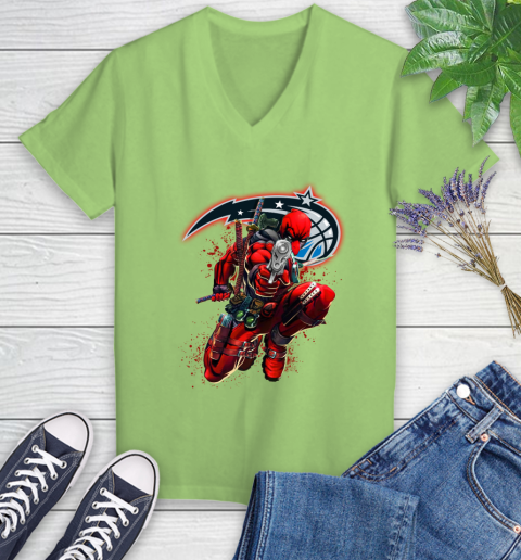 NBA Deadpool Marvel Comics Sports Basketball Orlando Magic Women's V-Neck T-Shirt 11