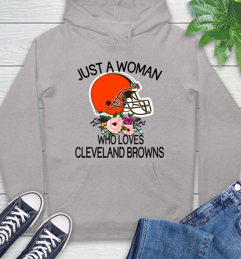 NFL Just A Woman Who Loves Cleveland Browns Football Sports Hoodie 10