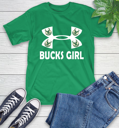 NBA Milwaukee Bucks Girl Under Armour Basketball Sports T-Shirt 7
