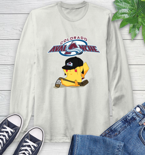 NHL Pikachu Hockey Sports Colorado Avalanche Long Sleeve T-Shirt 12