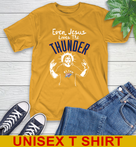 Oklahoma City Thunder NBA Basketball Even Jesus Loves The Thunder Shirt T-Shirt 2
