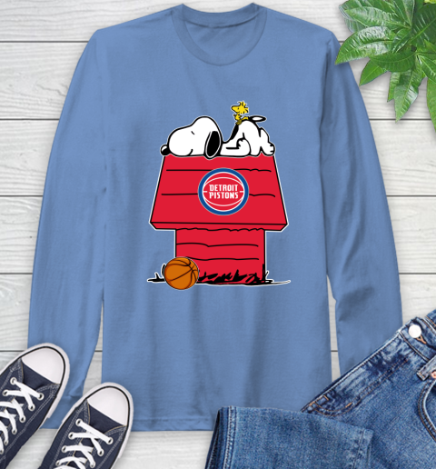 Detroit Pistons NBA Basketball Snoopy Woodstock The Peanuts Movie Long Sleeve T-Shirt 11