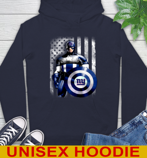New York Giants NFL Football Captain America Marvel Avengers American Flag Shirt Hoodie Tee For Sports