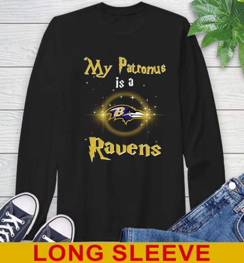 NFL Football Harry Potter My Patronus Is A Baltimore Ravens Long Sleeve T-Shirt