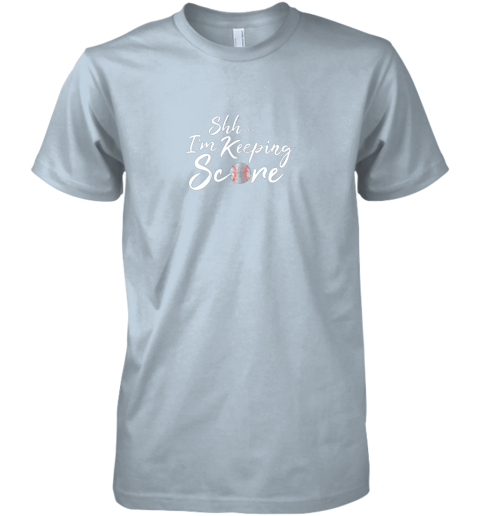 8wce scorekeeper gift funny baseball team score book keeper premium guys tee 5 front light blue