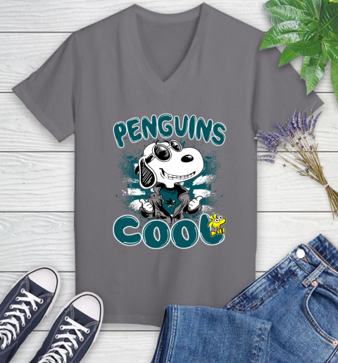 NHL Hockey San Jose Sharks Cool Snoopy Shirt Women's V-Neck T-Shirt - Image 10