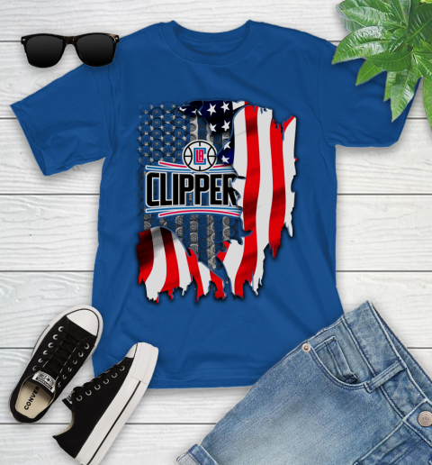 Los Angeles Clippers NBA Basketball American Flag Youth T-Shirt 12