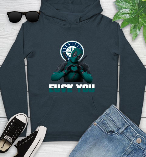MLB Seattle Mariners Deadpool Love You Fuck You Baseball Sports Youth Hoodie 10