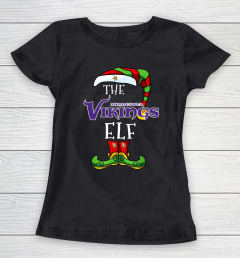 Minnesota Vikings Christmas ELF Funny NFL Women's T-Shirt