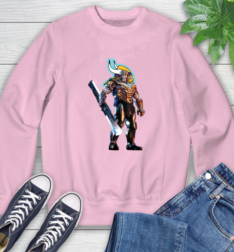 NFL Thanos Gauntlet Avengers Endgame Football Minnesota Vikings Sweatshirt 9