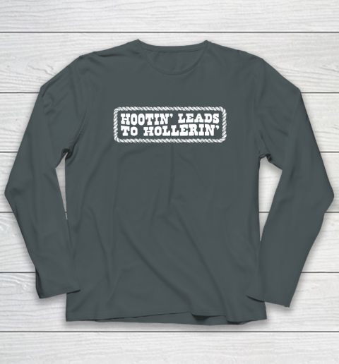 Hootin' Leads To Hollerin' Groovy Long Sleeve T-Shirt 3