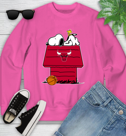 Chicago Bulls NBA Basketball Snoopy Woodstock The Peanuts Movie Youth Sweatshirt 7