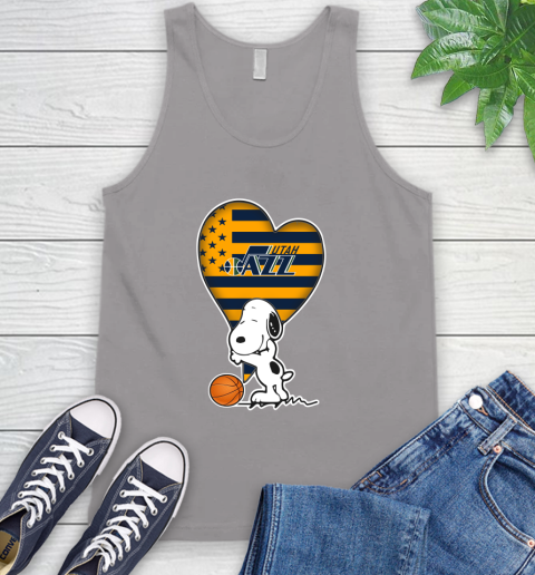 Utah Jazz NBA Basketball The Peanuts Movie Adorable Snoopy Tank Top 4